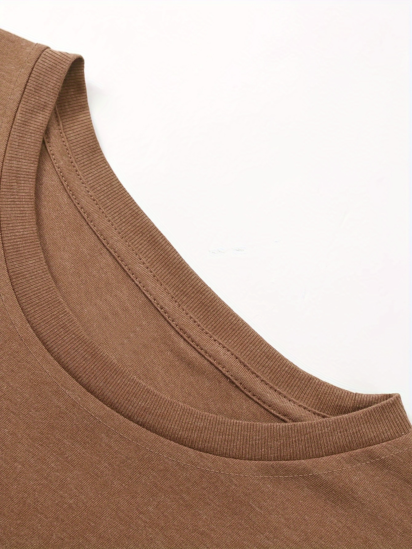 纯色圆领T恤，四件套纯色圆领T恤，春秋季百搭简约舒适短袖女士服装细节图 2